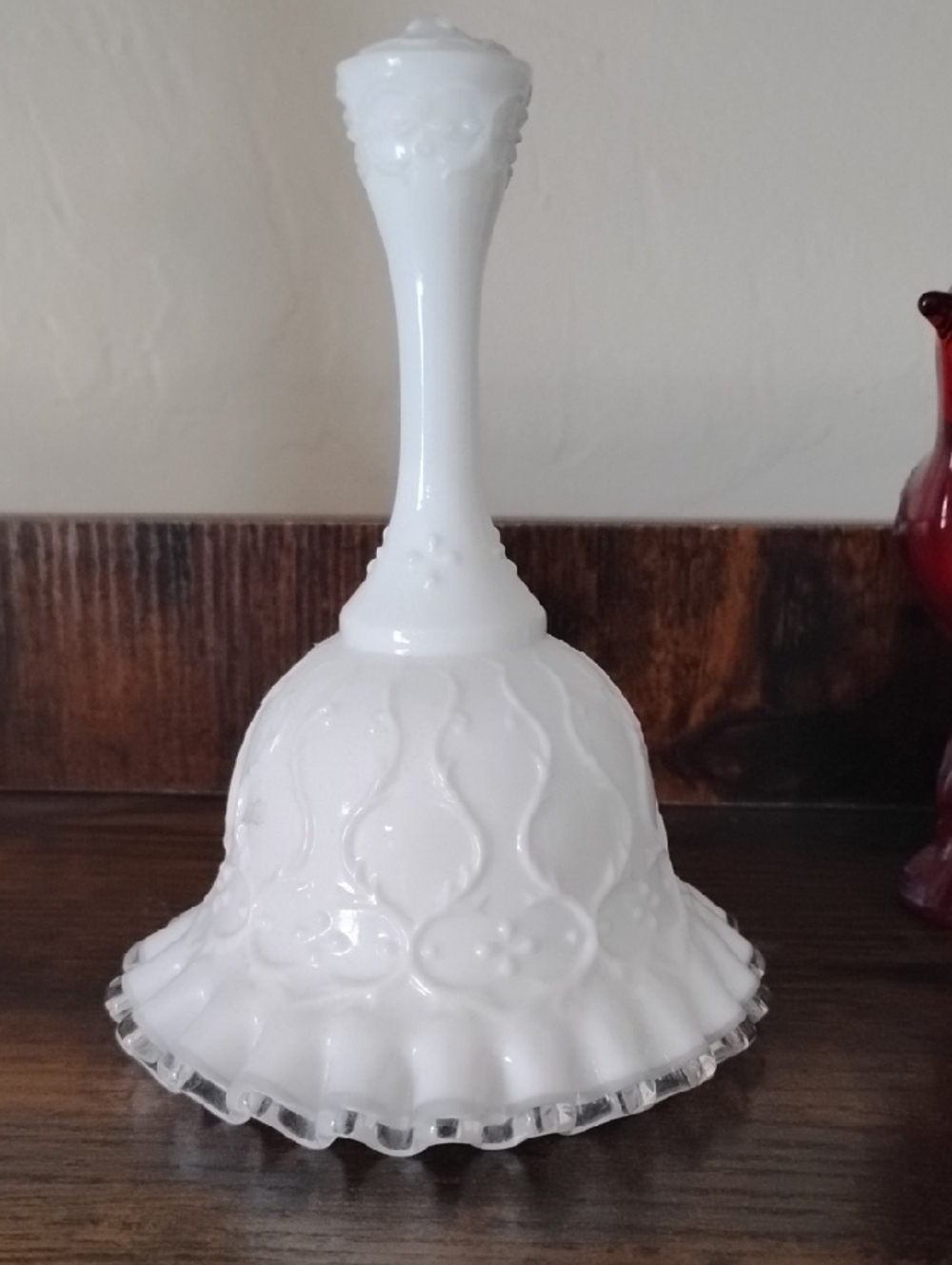Fenton White Milk Glass Decorative Bell